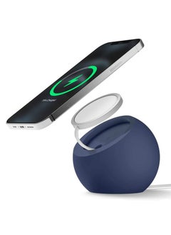 Suitable for MagSafe Charger Stand Magnetic Wireless Charger Storage Winder Charging Base Nonslip SpaceSaving Can Be Used as a Phone Holder Stand (Blue)