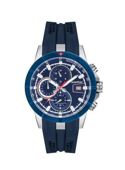 Quantum Men's Silicone Chronograph Watch HNG893.399 - 47 mm