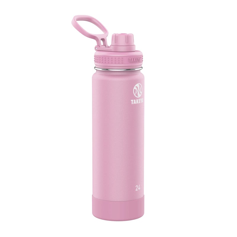 Takeya Actives Water Bottle with Spout Lid - Bottle with Double Stainless Steel Insulation - Dishwasher Safe & BPA-Free - Bottle with Spout Lid & Removable Bumper - 24 oz, Pink Lavender - Image 1
