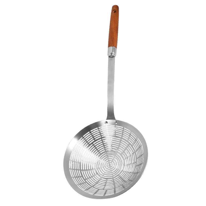 Chinese Cooking Colander Stainless Steel Water Leaking Strainer Food Slotted Spoon - Image 1