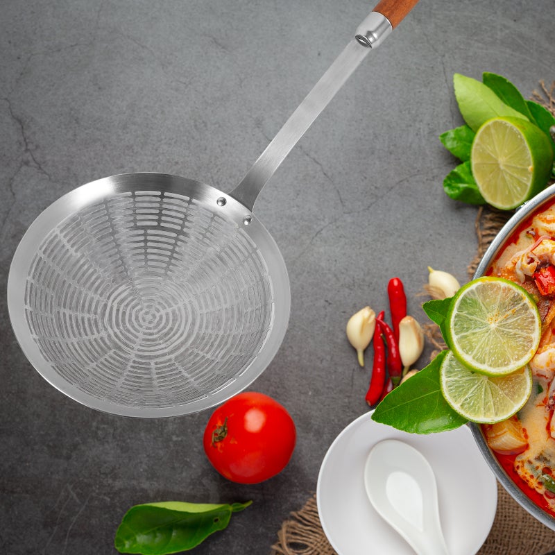 Chinese Cooking Colander Stainless Steel Water Leaking Strainer Food Slotted Spoon - Image 4