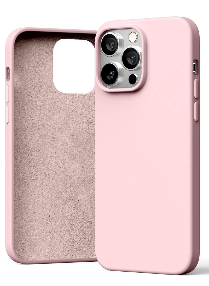 ELTRAZONE Liquid Silicone Case Compatible with iPhone 14 Pro Max (6.7 inch), Silky-Soft Touch Full Body Protection Shockproof Cover Case with Soft Microfiber Lining - Pink - Image 1