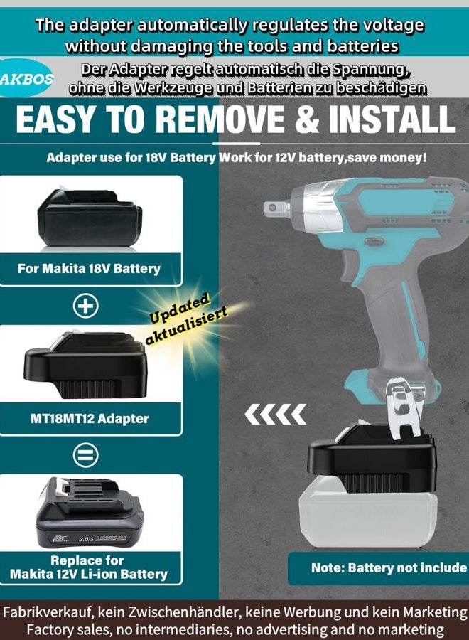 MAKBOS for Makita18V to for Makita 12V Li-ion Battery Adapter,for Makita 10.8V12V Cordless Power Tools,Adaptor for Makita BL1830 BL1850 Convert to for Makita BL1016 BL1021B BL1020B(not Include Battery) - Image 2