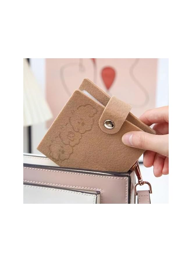 The Bros 3 Inch Mini Photo Album, 2x3IN Puppy Felt Cloth Cover Photo Album Card Holder for Small Photocard (20 Pockets) (Puppy)  - Image 2