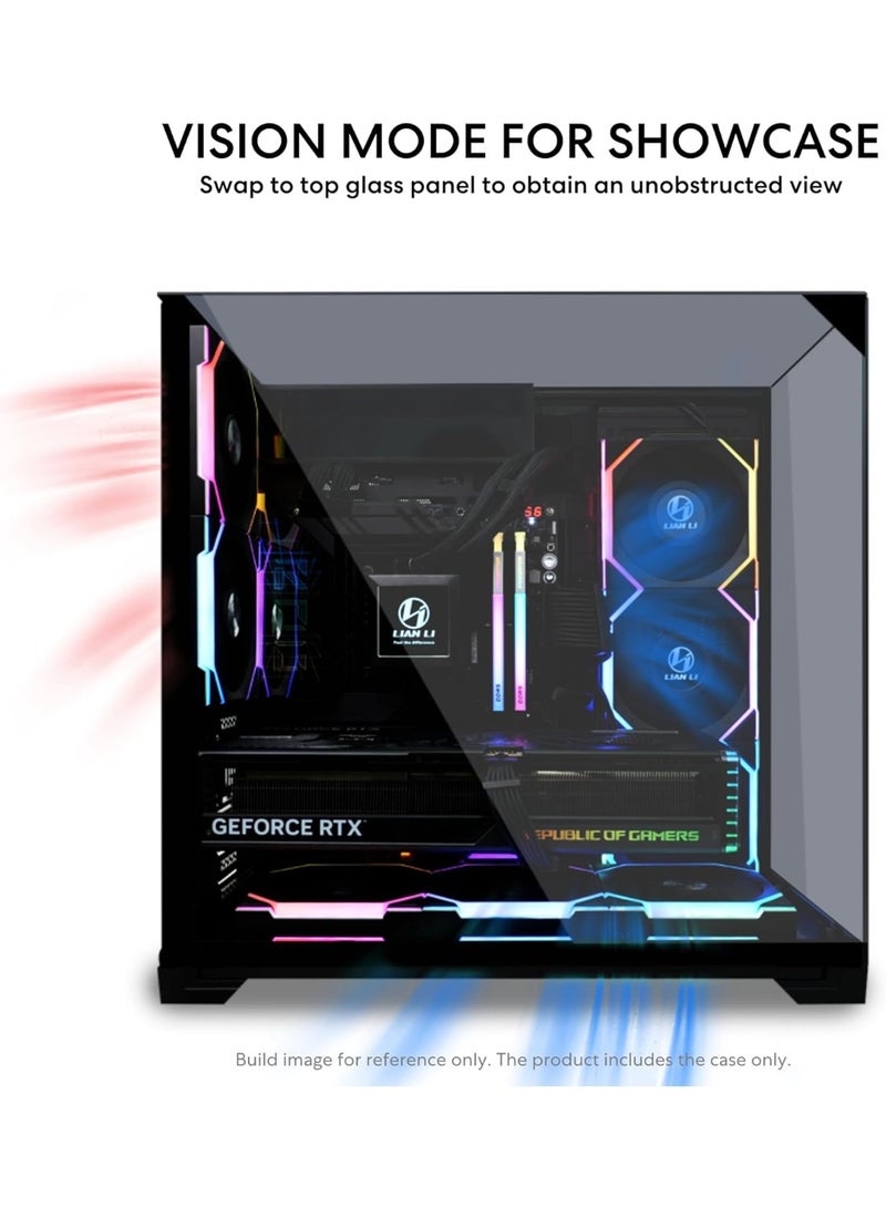 LIAN LI حالة الكمبيوتر O11 فيجن كومباكت سوداء-فولاذية-زجاج مقسى ATX برج متوسط - دعم الاتصال الخلفي - O11VPX - Image 3