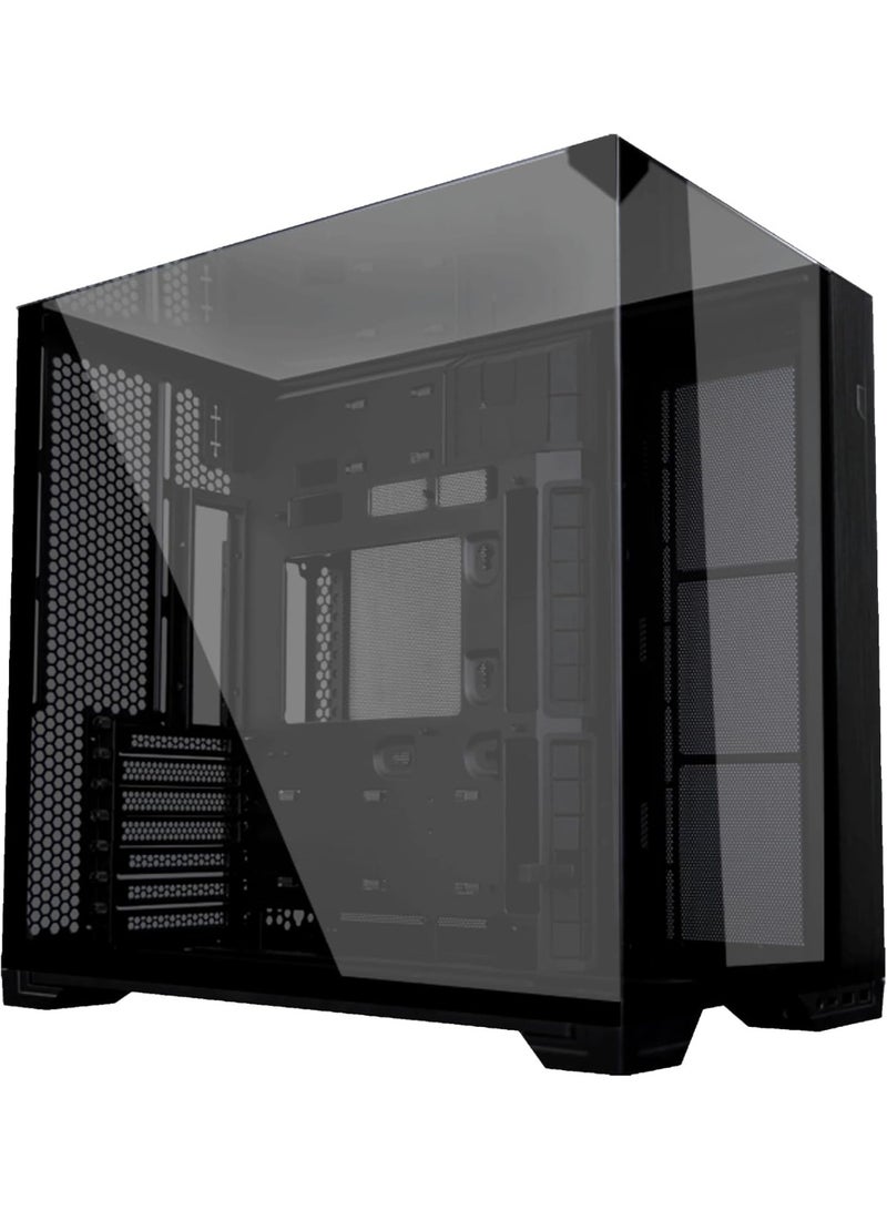 LIAN LI حالة الكمبيوتر O11 فيجن كومباكت سوداء-فولاذية-زجاج مقسى ATX برج متوسط - دعم الاتصال الخلفي - O11VPX - Image 1