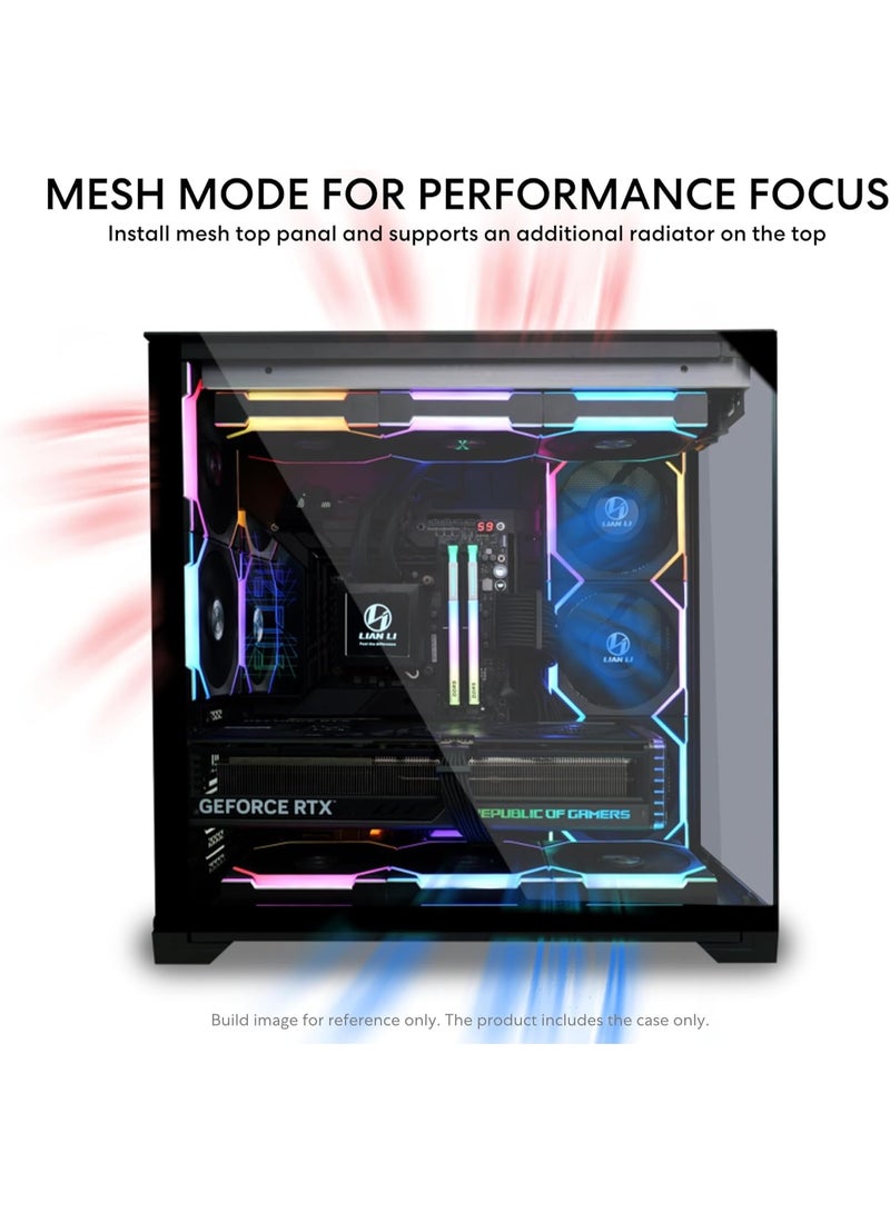 LIAN LI حالة الكمبيوتر O11 فيجن كومباكت سوداء-فولاذية-زجاج مقسى ATX برج متوسط - دعم الاتصال الخلفي - O11VPX - Image 2