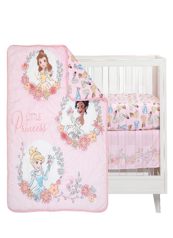 Lambs & Ivy - Lambs & Ivy (LAMCR) Disney Princesses Nursery Baby Crib Bedding Set, Pink, 3 Count - Image 1
