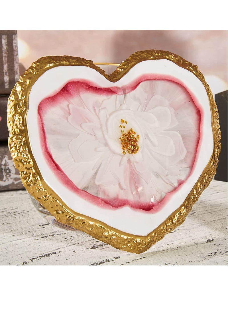SYOSI - Heart Geode Coaster Resin Molds Set, 4pcs Coaster Molds for Epoxy Resin Casting with Storage Box Mold,Geode Coaster Silicone Molds for DIY Resin Craft,Cup mats,Home Decoration - Image 1