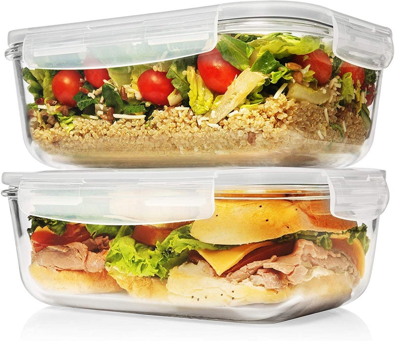 ARUZEN® - [8-Pack,400 ML]Glass Meal Prep Containers, Glass Food Storage Containers,Airtight Glass Lunch Containers with Lids - BPA-Free Microwave, Oven, Freezer and Dishwasher - Image 3