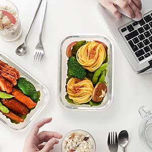 ARUZEN® - [8-Pack,400 ML]Glass Meal Prep Containers, Glass Food Storage Containers,Airtight Glass Lunch Containers with Lids - BPA-Free Microwave, Oven, Freezer and Dishwasher - Image 4