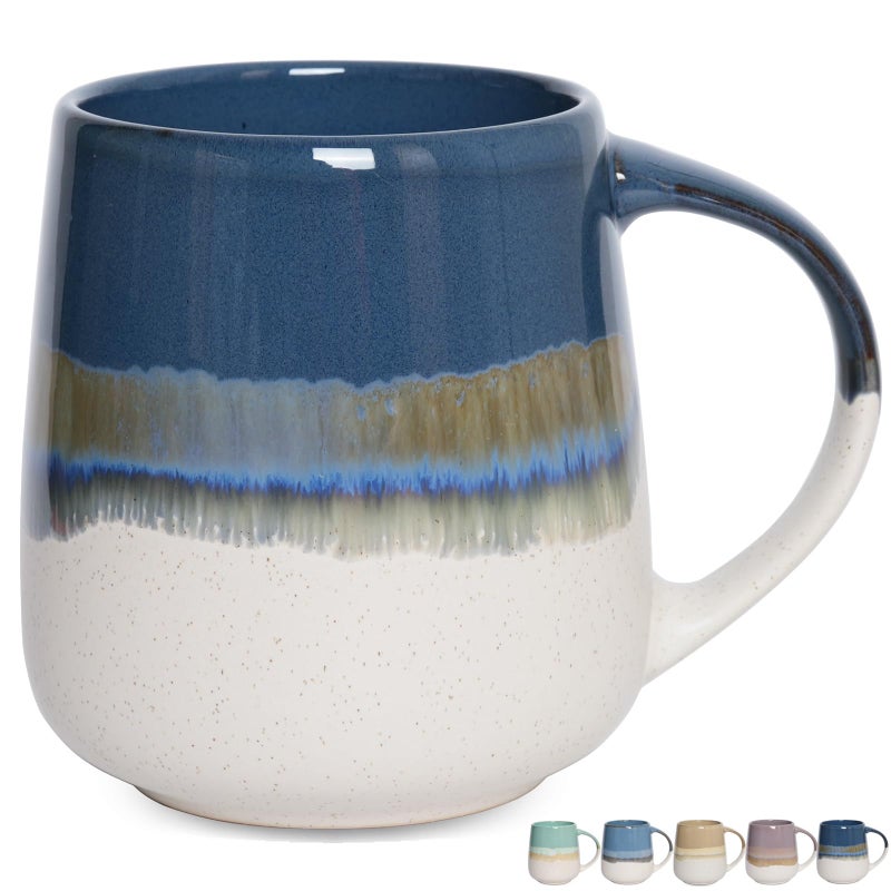 Bosmarlin Extra Large Ceramic Coffee Mug 23 Oz Dishwasher and Microwave Safe Oversized Big Tea Cup for Office and Home Deep Blue