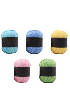 Multi-Colored Acrylic Crochet Yarn Set of Five for Knitting and Weaving Projects