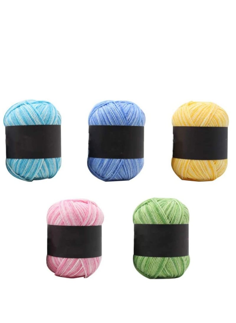 Generic - Multi-Colored Acrylic Crochet Yarn Set of Five for Knitting and Weaving Projects - Image 1