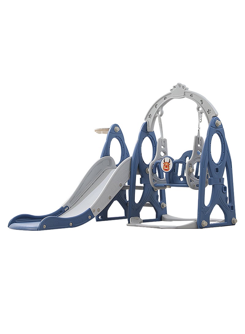 MaBaby 4 in 1 Kids Slide and Swing Set, Indoor/Outdoor Playground for Kids Baby with Basketball Hoop, Climber Slide Toddlers Playset for Boys and Girls Backyard Playground  - Image 1