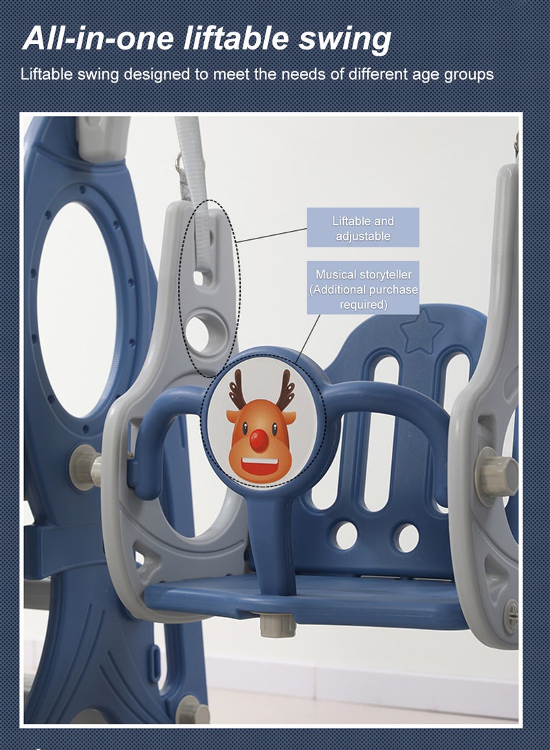 MaBaby 4 in 1 Kids Slide and Swing Set, Indoor/Outdoor Playground for Kids Baby with Basketball Hoop, Climber Slide Toddlers Playset for Boys and Girls Backyard Playground  - Image 3