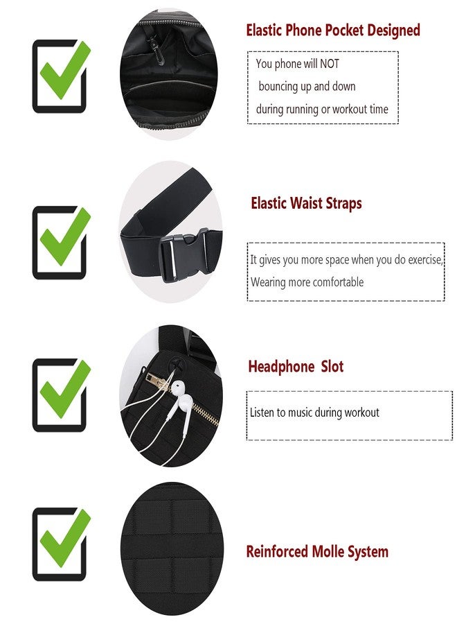 Muserise Outdoor Chest Bag For Men, EDC Chest Pack With Built-In Phone Holder, Lightweight Chest Rig Pouch - Image 4