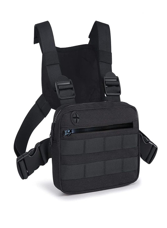 Muserise Outdoor Chest Bag For Men, EDC Chest Pack With Built-In Phone Holder, Lightweight Chest Rig Pouch - Image 1