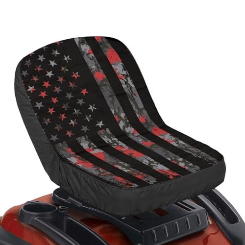 Mintulipy American Flag Lawn Mower Cushion Cover Riding Lawn Mower Seat Cover High Back Seat fits Tractor Without Armrest for Craftsman Cub CadetGray - Image 3