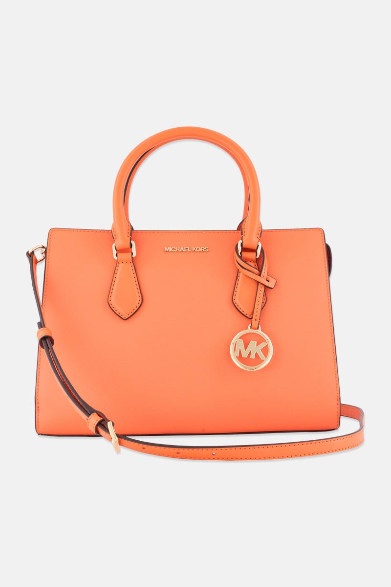 Michael Kors Women Brand Logo Cross Body Bag 22 ,5 H x 30 L x 9 W cm, Orange  - Image 1