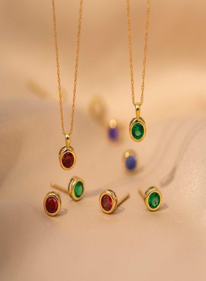 DIAMONBLISS 10K Solid Gold April Birthstone Necklace | Yellow Gold Bezel Round Cut Pendant with 0.25 Carat Cubic Zirconia Simulant - Image 5