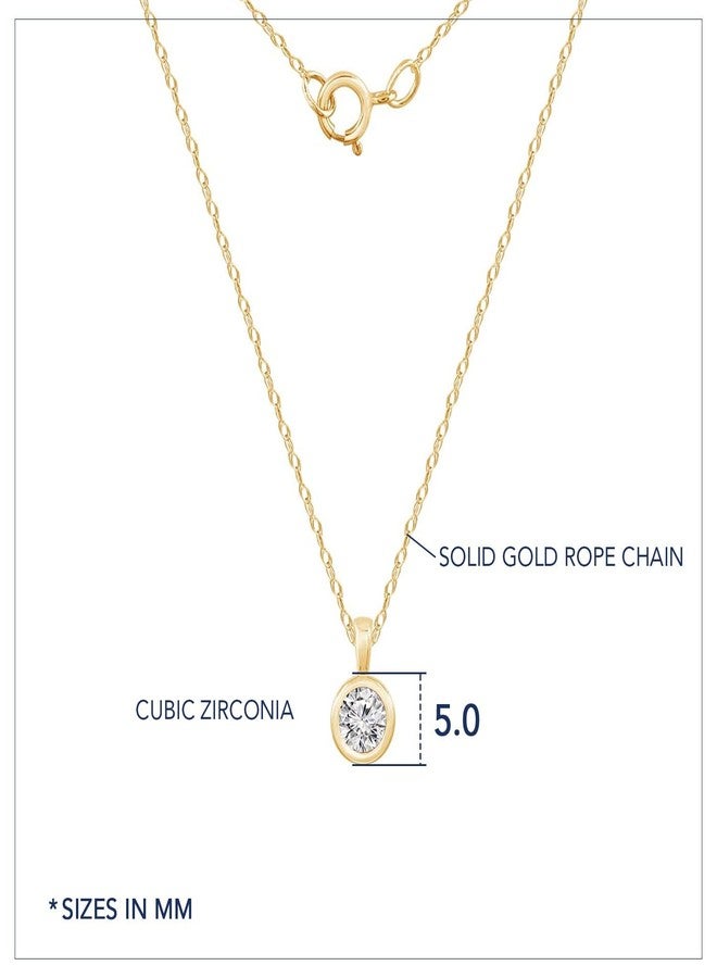 DIAMONBLISS 10K Solid Gold April Birthstone Necklace | Yellow Gold Bezel Round Cut Pendant with 0.25 Carat Cubic Zirconia Simulant - Image 2