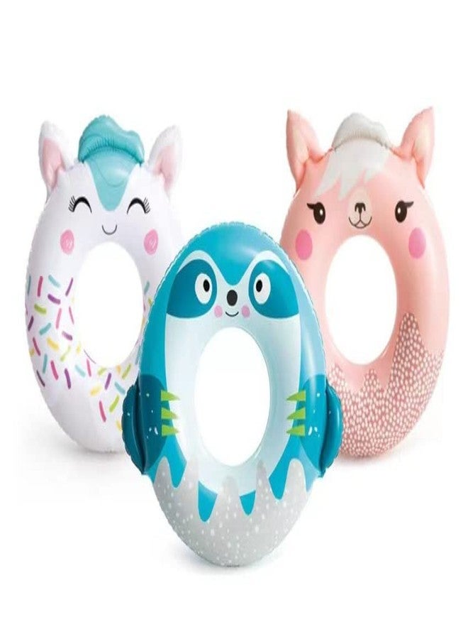 OANGO عوامة سباحة قابلة للنفخ من OANGO، عوامة سباحة فاخرة، 60 سم، عوامات بلاستيكية هوائية للأطفال، مقاس 24 بوصة - Image 1