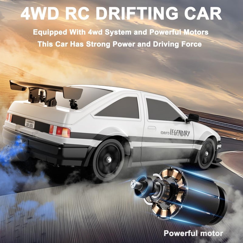 Desdoni Remote Control Drift Car 1:16 Scale 4WD 18KM/H with LED Lights and Spray - Image 3