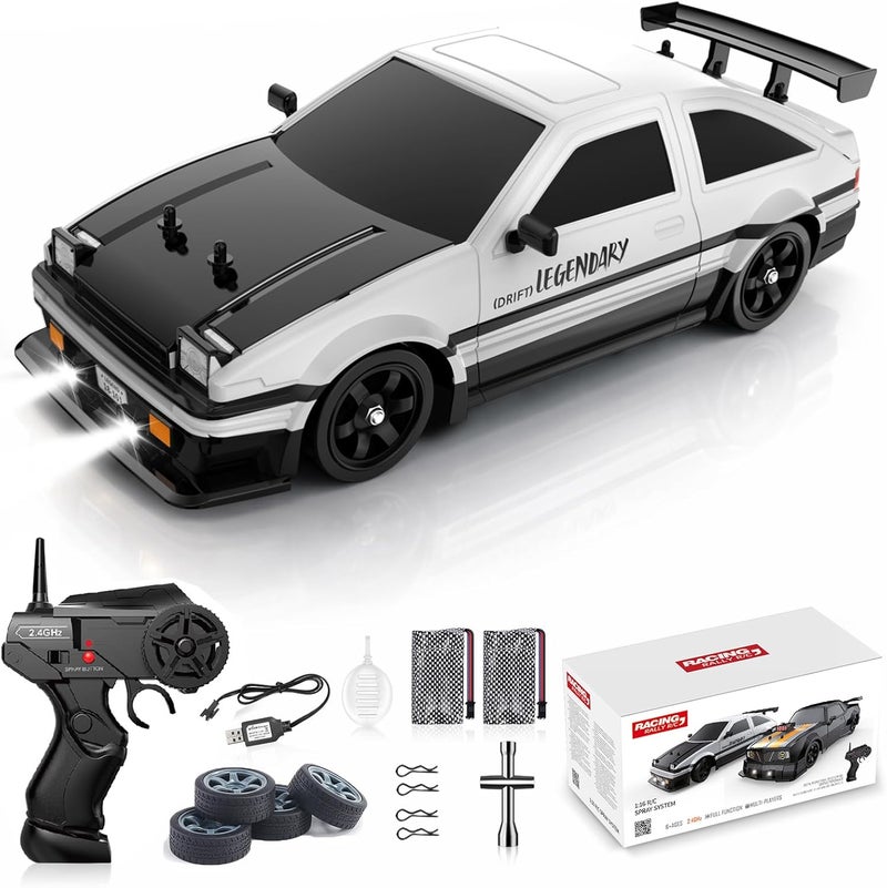 Desdoni Remote Control Drift Car 1:16 Scale 4WD 18KM/H with LED Lights and Spray - Image 1