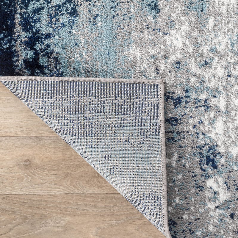 Rugshop Modern Distressed Blue Abstract Area Rug Bohemian Inspired Watercolor for Living Room, Dining Room and Office 7'10" x 10' - Image 5