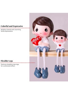 ELEGANT LIFESTYLE ELEGANT LIFESTYLE Sweet Love Hanging Legs Statues for Car Table Living Room Decor 12 cm RedPeachMulti Resin Contemporary  - Image 2