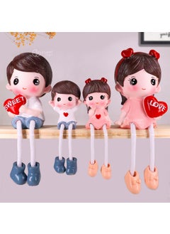 ELEGANT LIFESTYLE ELEGANT LIFESTYLE Sweet Love Hanging Legs Statues for Car Table Living Room Decor 12 cm RedPeachMulti Resin Contemporary  - Image 1