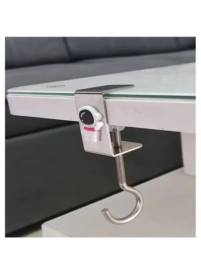 3 قطع مجموعة خطافات حافة مكتب قابلة للتعديل بدون حفر حوامل متينة للملابس والحقائب من المعدن مع زخارف حيوانات لطيفة - Image 5