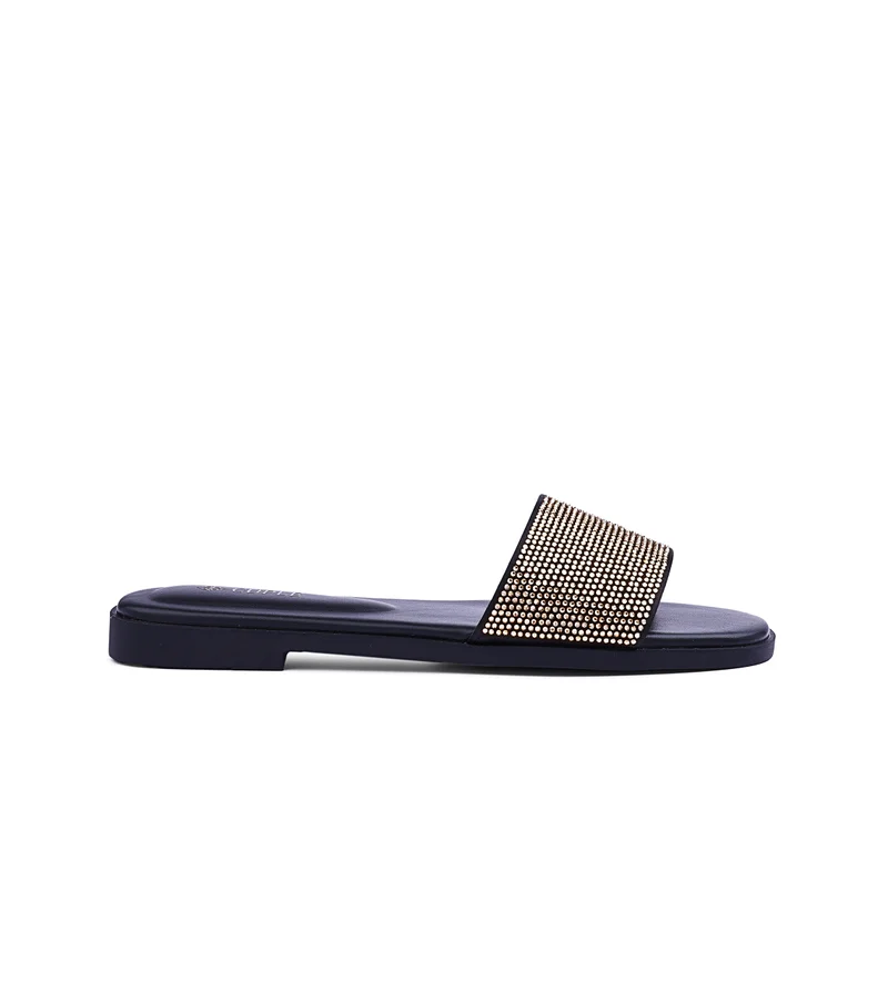 كابلي Womens rhinestone flat sandals