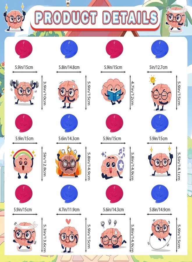 MZ.ogm 24 Pcs Brain Stickers Brain Hanging Swirls Party Decorations Brain Ceiling Decorations Hanging for Boys Girls Funny Birthday Brain Themed Party - Image 2