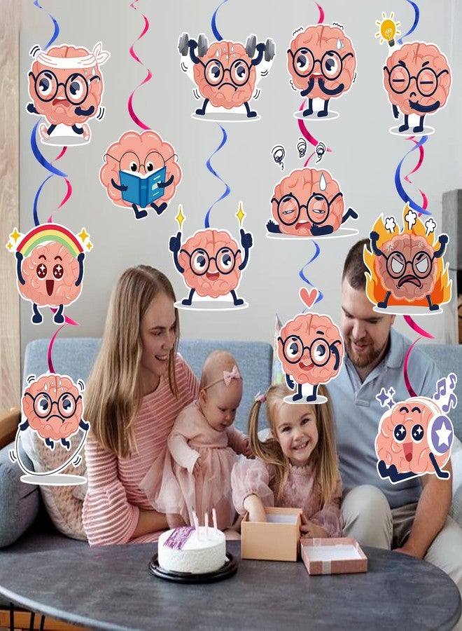 MZ.ogm 24 Pcs Brain Stickers Brain Hanging Swirls Party Decorations Brain Ceiling Decorations Hanging for Boys Girls Funny Birthday Brain Themed Party - Image 4