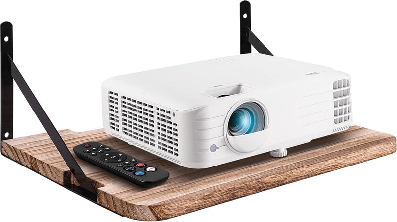 BEARUT Projector Shelf162 x 11LWRouter Wall Mount Floating ShelfProjector Mount Rack HolderModem Cable Box for Xbox Series PS5 PS4 Wood SS1 - Image 1