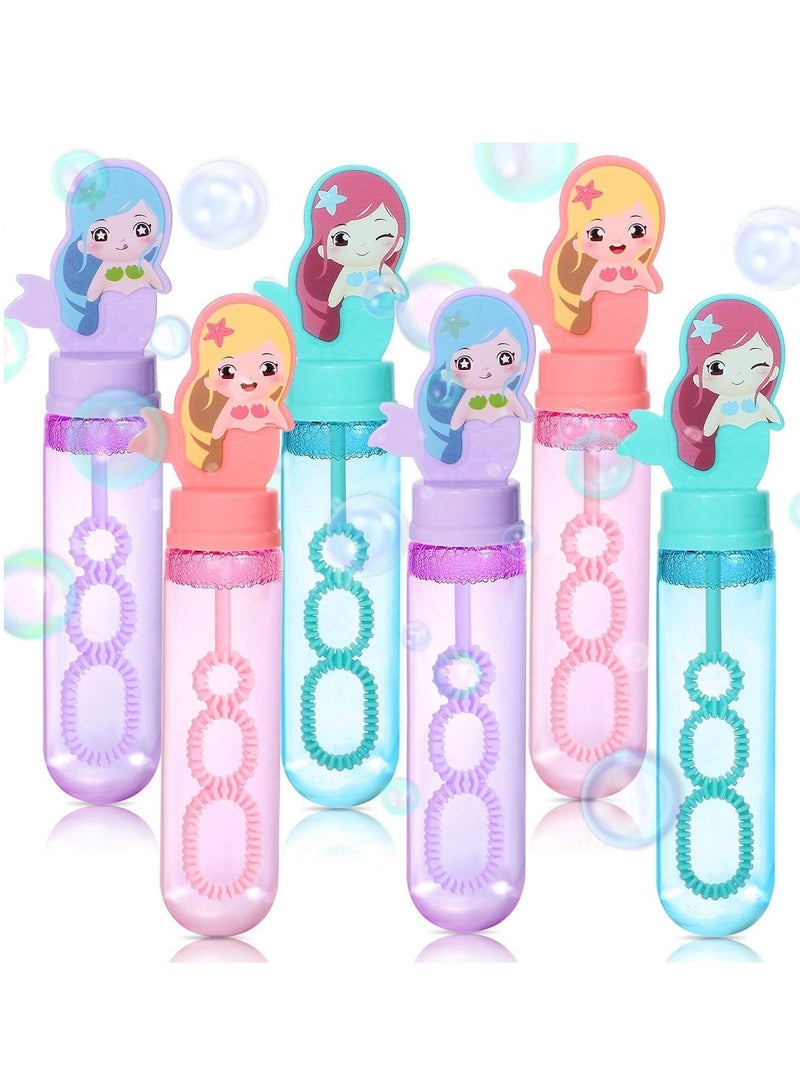Raxoom 24 Pack Mermaid Bubble Wands for Kids Bubbles Party Favors Mini Bubbles Bulk Birthday Gift Classroom Prize Mermaid Pinata Filler Goody Bag Stuffer Girl Summer Beach Little Mermaid Party Favors - Image 1