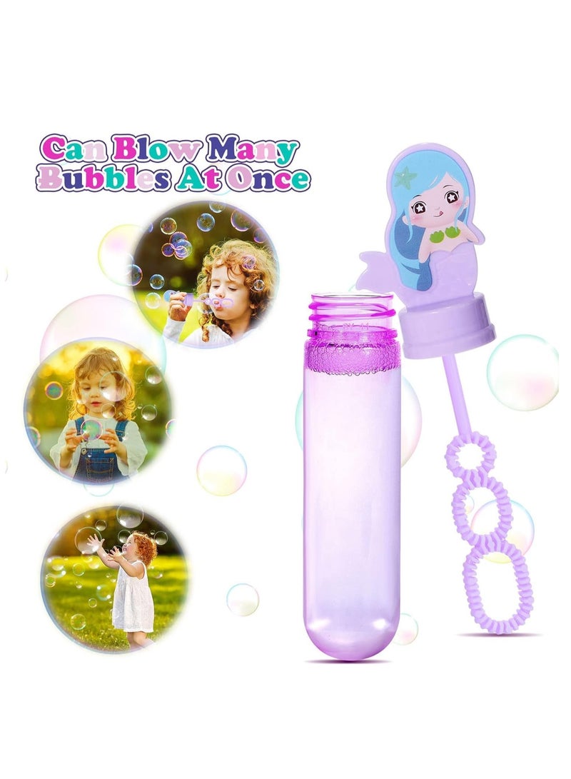 Raxoom 24 Pack Mermaid Bubble Wands for Kids Bubbles Party Favors Mini Bubbles Bulk Birthday Gift Classroom Prize Mermaid Pinata Filler Goody Bag Stuffer Girl Summer Beach Little Mermaid Party Favors - Image 4