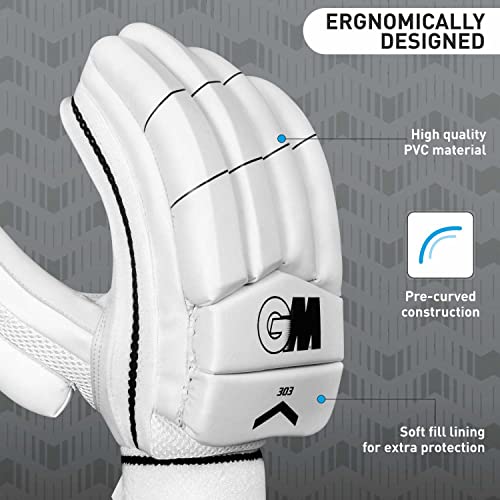 Gunn & Moore GM Leather 303 Cricket Batting Gloves, Size - Mens, Left Hand,Multicolor - Image 4