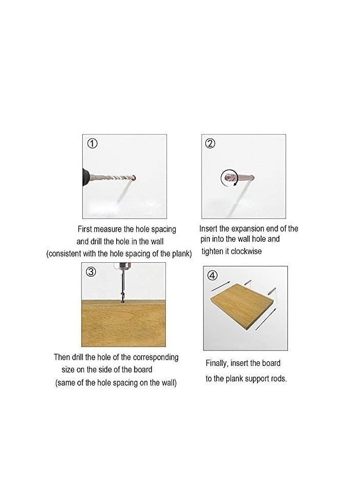 Wall Mounted Shelf for Bathroom, Bedroom, Living Room, Kitchen Small Hanging Bookshelf Storage Room Decor 10kg Capacity 60cm*20cm Matte Wood - Set Includes Its Mounting Screws- - Image 5