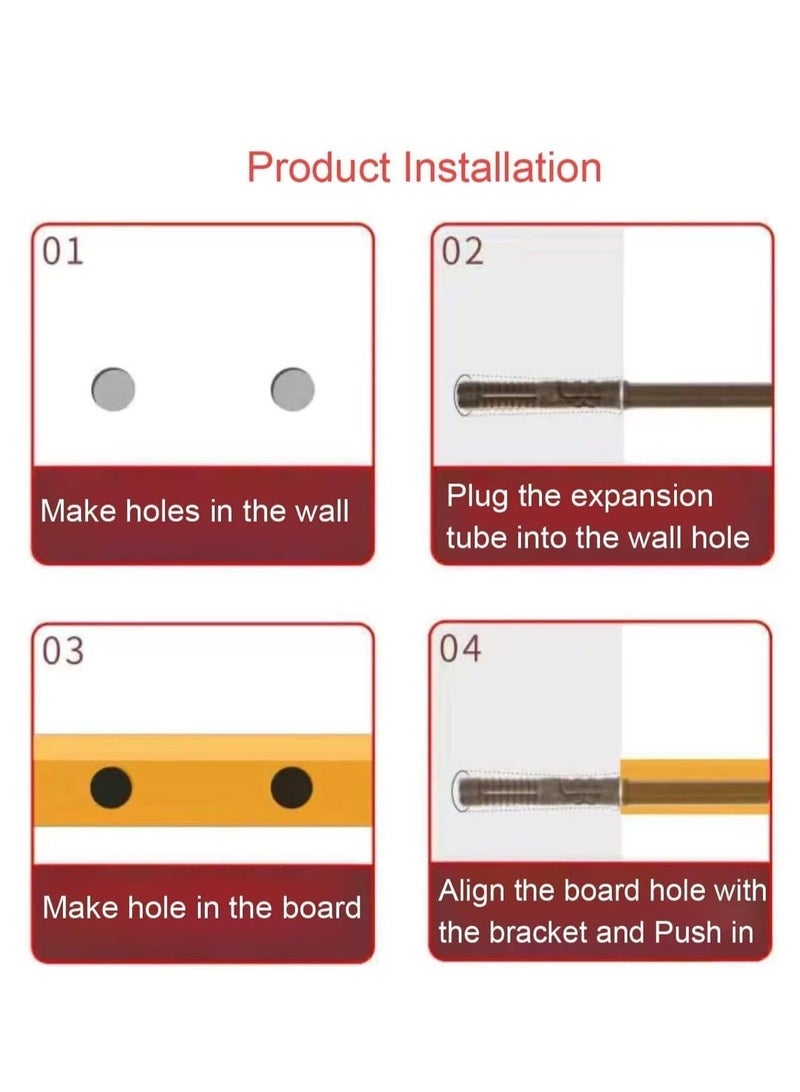 Wall Mounted Shelf for Bathroom, Bedroom, Living Room, Kitchen Small Hanging Bookshelf Storage Room Decor 10kg Capacity 60cm*20cm Matte Wood - Set Includes Its Mounting Screws- - Image 4