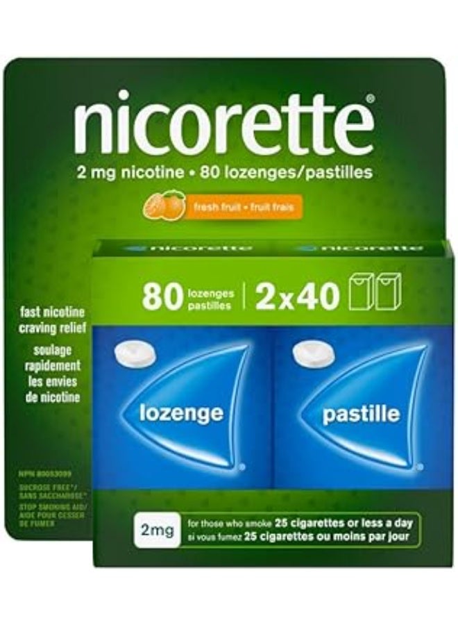 Nicorette Nicotine Fresh Fruit Flavour 2 mg 80 lozenge - Image 1