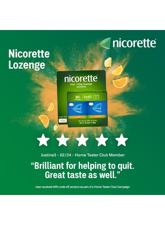 Nicorette Nicotine Fresh Fruit Flavour 2 mg 80 lozenge - Image 2