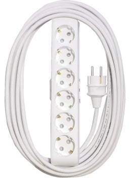 Viko Economic White Group of 6 Socket Grounded Child Protected 10 Meter Cable (Flat Plug)  - Image 2