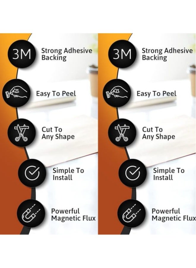 شريط مغناطيسي لاصق 2.5 سم × 3 م × 1.5 مم، لفة شريط مغناطيسي مع خلفية لاصقة قوية للأعمال اليدوية، المشاريع الفنية، الألواح البيضاء وتنظيم الثلاجة، مستلزمات مكتبية - Image 4