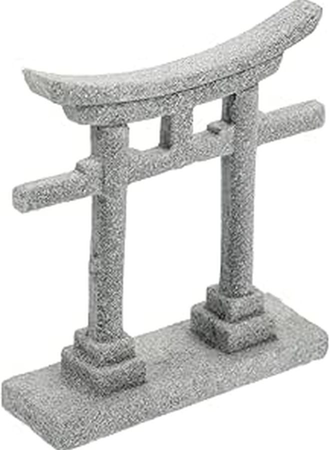 Miniature Grey Torii Gate Ornament For Aquarium Fish Tank Zen Garden Decoration - Image 1