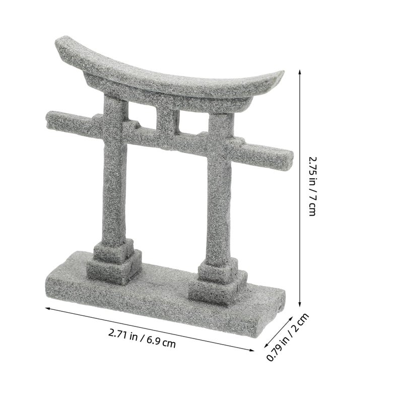 Miniature Grey Torii Gate Ornament For Aquarium Fish Tank Zen Garden Decoration - Image 5