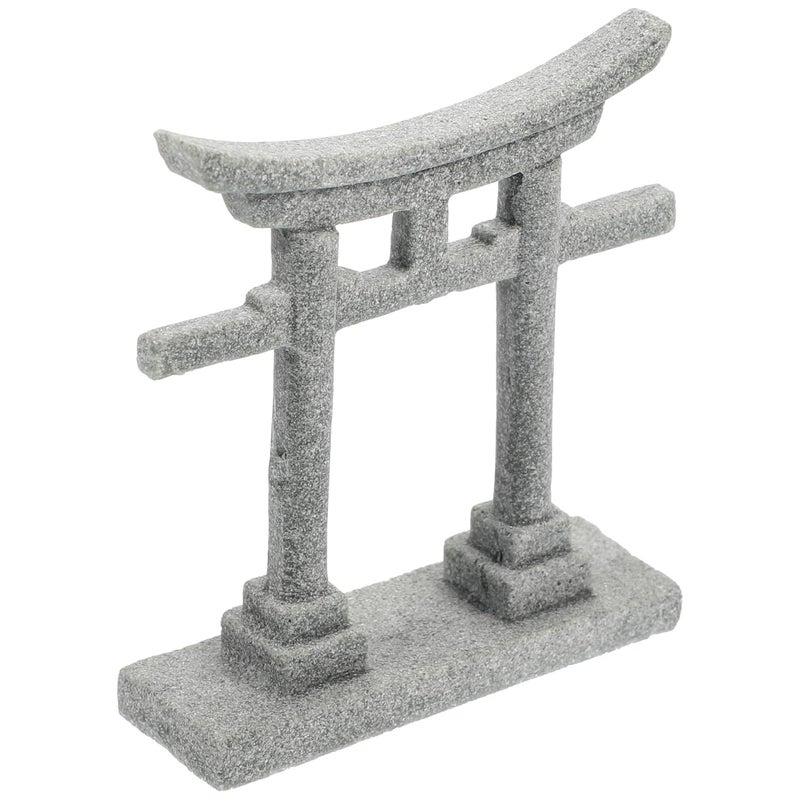 Miniature Grey Torii Gate Ornament For Aquarium Fish Tank Zen Garden Decoration - Image 2