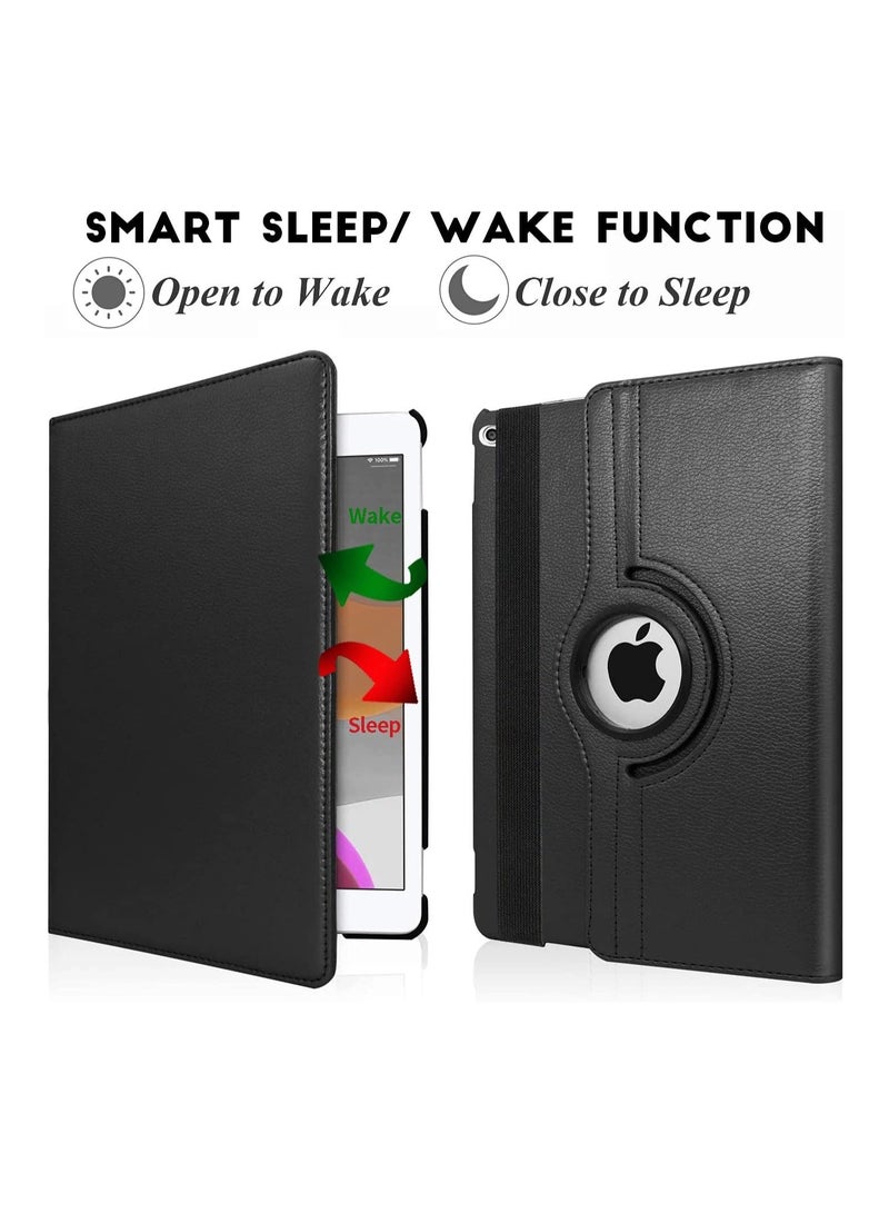 ATECH Rotating Protective Case For iPad 9.7 2018 2017 / iPad Air 2 Case - 360 Degree Rotating Stand Protective Cover with Auto Sleep Wake for iPad 9.7 inch (6th Gen, 5th Gen) iPad Air 2/ iPad Air 5/6 Black - Image 2